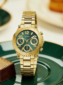 GUESS Essential Business Commute：现代专业人士适用的不锈钢腕表 GW0465L5 - 金色 - 查看 1