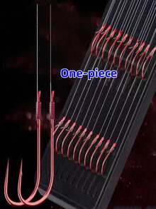 20 piezas/tablero 10 sets de ganchos dobles, adecuados para pesca de agua dulce, peces pequeños a medianos - Rojo - Ver 2