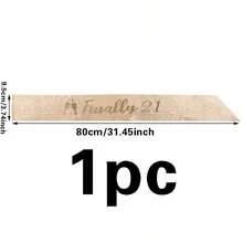 1 chiếc khăn choàng sinh nhật "Cuối cùng cũng tròn 21 tuổi", được làm từ chất liệu vải cao cấp, mềm mại, kiểu dáng cổ điển sang trọng, nền màu be với họa tiết dập nổi "Cuối cùng cũng tròn 21 tuổi", hình dáng khăn choàng dài chéo, giúp tăng thêm không khí trang trọng cho buổi lễ sinh nhật lần thứ 21, phù hợp cho các bữa tiệc sinh nhật, tụ họp bạn gái, lễ trưởng thành và các dịp khác. - dây đeo vai - Xem 7