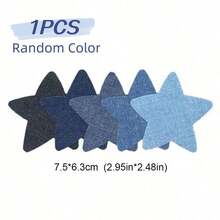 5片熨烫贴片 - 5种颜色（蓝色调），包含心形、花朵、星星和云朵形状，用于服装装饰和修补 - 耐用面料，适合DIY定制、服装拼接、创意纺织品装饰，趣味造型贴片，易于使用 - 彩色 - 查看 14