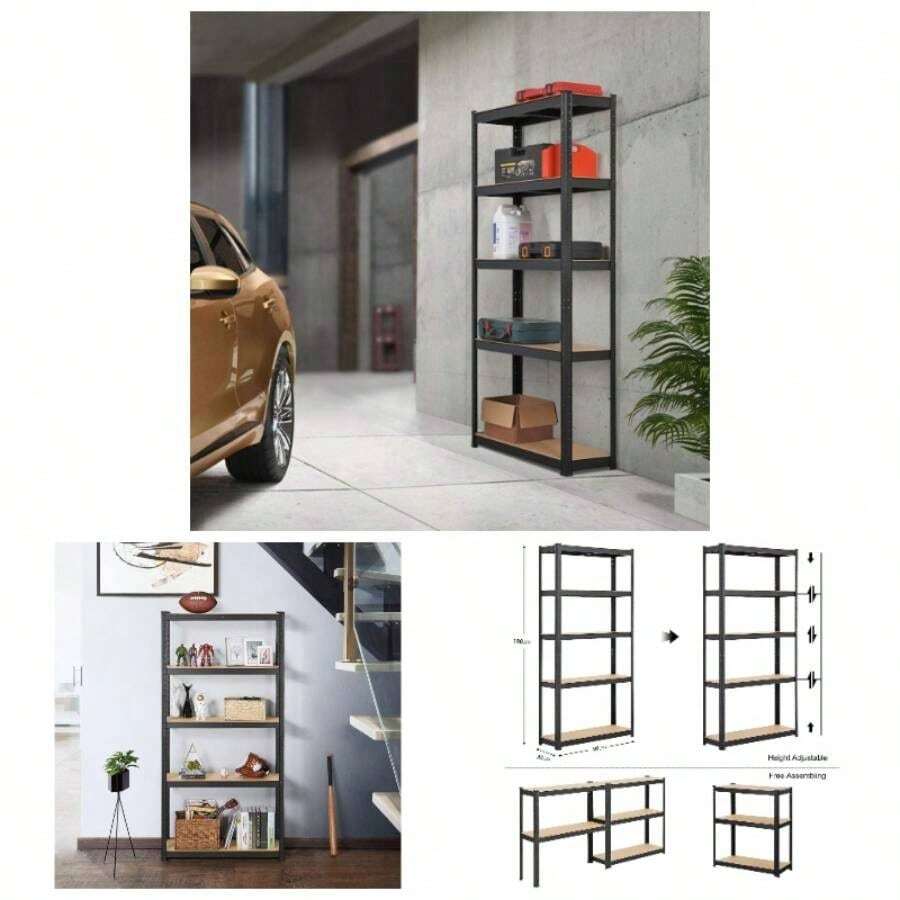 Garage Storage Racks - Black + 180D X30W X 180H Centimetres - View 1