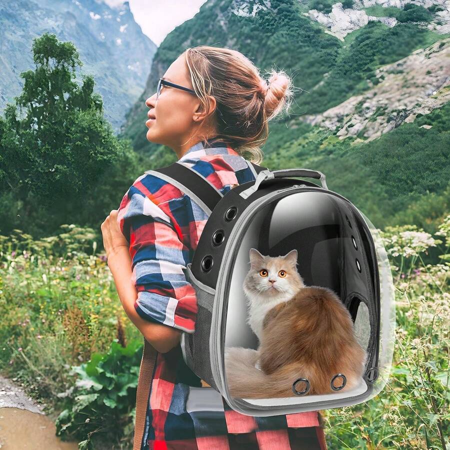 Breathable Large Capacity Pet Carrier Backpack For Cats, Portable For Outdoor Use
