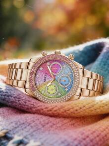 GUESS GW0483L3 Rose Gold Tone Sunray Dial Watch - Gold - View 2