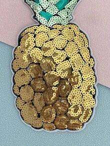 1 miếng vá thêu hình quả dứa, thêu đính kim sa, dùng để tự làm đồ thêu trang trí thường ngày. - nhiều màu - Xem 4