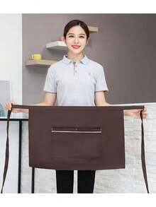Waterproof Half Waist Apron With Pocket, Commercial Grade Server Apron For Waiter Waitress, Durable Polyester Kitchen & Cafe Apron - Multicolor - View 2
