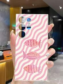 1个波浪鱼图案透明软壳手机壳，兼容华为荣耀、Galaxy A04e/12/A13/A14/A34/A50/A52/A53/A54/S21/S22/S23/S24/S25/S25Ultra/S25FE/S26/S26 Plus/S26 Ultra/S26 Edge、6A/7A/8A、12T/13T/15T/15T Pro - 無色 - 查看 5