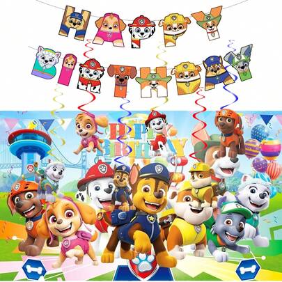 Telón de fondo de cumpleaños de , bandera completa de , decoración de fiesta festiva, escenografía, pancarta de cumpleaños de perro de dibujos animados, decoración de fiesta completa, regalo sorpresa, decoración de festival de fans, mejor regalo festivo para amigos
