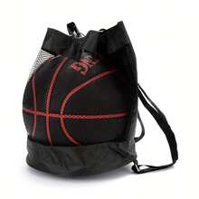 A Basketball Backpack, Oxford Cloth Shoulder Crossbody Bag, Basketball Net Backpack, Volleyball And Football Bag - Black - View 2