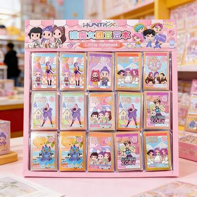 Set de 12 cuadernos de edición limitada de K-POP, mercancía de fans de grupos femeninos de K-POP, 12 diseños de personajes y monstruos impresos en cuadernos con puntos, páginas interiores gruesas y suaves, ideal para el Día de la Madre, cumpleaños, vuelta al colegio, regalos de fiesta y regalos festivos, enviados al azar sin caja de exhibición