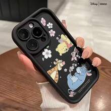 حافظة هاتف زهور الكرز ديزني وينني الدب المتحمل متوافقة مع iPhone 17/17 برو/17 برو ماكس/17 إير/16/15/14/13/12/11/X، حافظة هاتف iPhone 17 برو ماكس، حافظة هاتف iPhone 17 برو، حافظة هاتف iPhone 17، هدية عيد الميلاد للصديقة - أبيض - مشاهدة 3