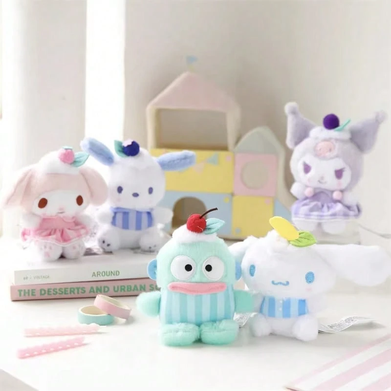 三丽鸥好心情系列毛绒挂件，简约线条设计，可爱包包挂饰，送给三丽鸥粉丝的完美礼物 - 彩色 - 查看 1