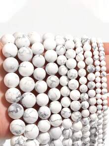 4/6/8/10mm Natural White Howlite Round Beads, Suitable For Jewelry Making, DIY Necklace & Bracelet Accessories - Multicolor - View 10