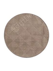 Modern Round Boho Rug – Textured Geometric Circle Carpet With White Tassel Fringe – Washable Nursery & Living Room Decor - Mocha Brown - View 2