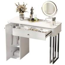 Dressing Table / Fashionable Dressing Table / The Drawer Has 9 Compartments / Easy To Assemble / Suitable For Bedrooms And Living Rooms, White - White - View 10
