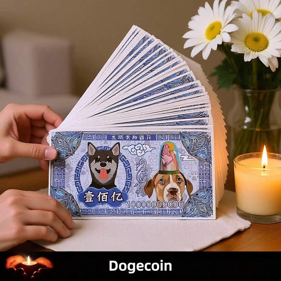 Bộ 10 món đồ cúng tế thú cưng, tiền giấy hình đầu chó và mèo, ngày tảo mộ, đồ thủ công bằng giấy cho tang lễ, thiệp chúc phúc thiên đường. - Xu thú cưng - Xem 1