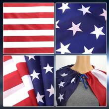 4th Of July American Flag Cape Cloak, USA Flag Costume Cape For Women Men 4th Of July Independence Day Accessories Halloween Party Supplies, 3 X 5 Feet - 90x150cm/35x59inch - View 4