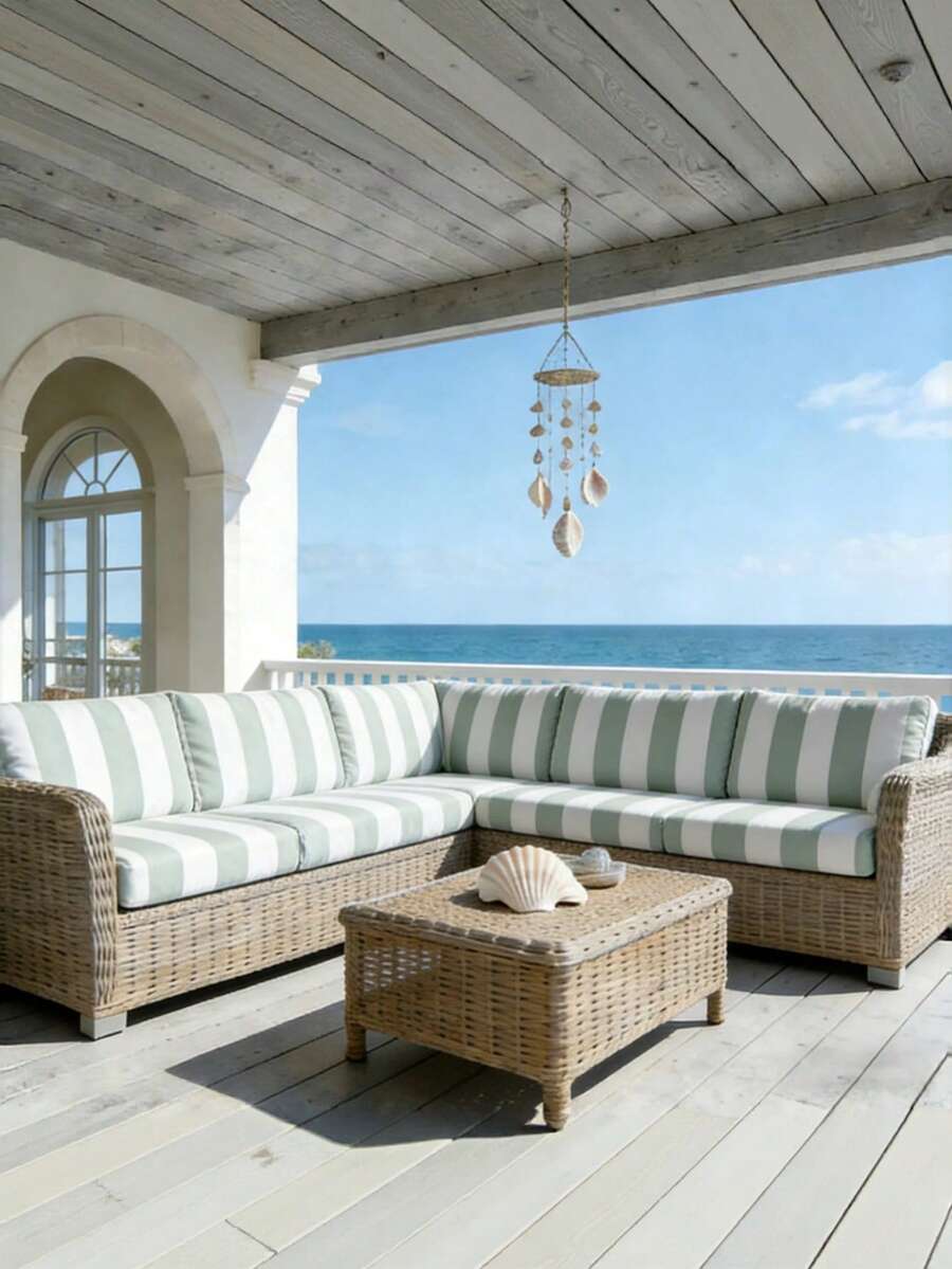 1pc Striped Print Milk Silk Sofa Seat Cushion Cover, High Elasticity Dust-Proof Washable Sofa Slipcover For All Seasons, Suitable For Patio, Garden, Pool Side And Various Occasions, Sold Individually
