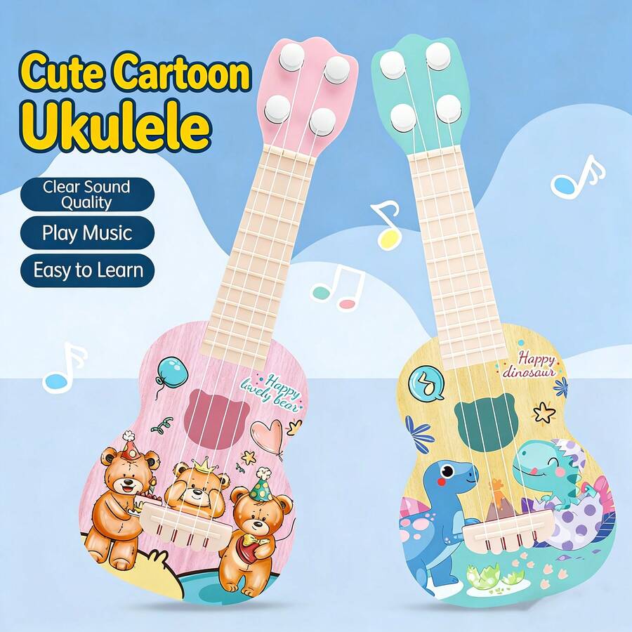 Juguetes musicales para niños, juguetes de guitarra e instrumentos de cuerda, juguetes de ukelele, juguetes educativos - Multicolor - Ver 1