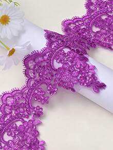 XDH1589 Carcass Embroidery Lace Trim DIY Material For Wedding Dress, Curtains, Tablecloth, Stage Decoration/Length: 91.44-914.4cm - Blue and White - View 24