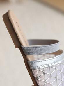 夏季网眼套脚凉鞋，女士户外防滑软底单带透气镂空拖鞋 - 米色 - 查看 6