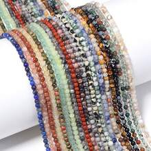 1 Strand 2mm Natural Faceted Stone Beads, Small Diameter Suitable For DIY Jewelry Making, Bracelets, Necklaces, Crafting Accessories, Approx. 145 Beads Per Strand - Multicolor - View 9