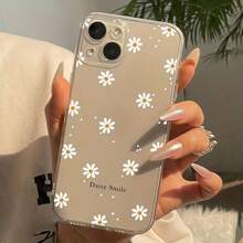 1pc Minimalist Fresh Daisy Flower Transparent Soft Phone Case - Clear - View 5