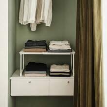 Metal Expandable Layered Shelf, Suitable For Wardrobe And Wardrobe Organization - Adjustable Wall Mounted Storage Rack With Telescopic Design - Multifunctional Shelf For Kitchen, Bedroom, And Bathroom Organization, Local Warehouse - 查看 2