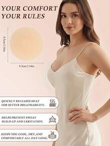 Reusable Ultra-Thin Nipple Covers With Storage Gift Box, Invisible Self-Adhesive Pasties, Convenient To Carry, Undergarment & Lingerie Accessories For Modesty - Multicolor - View 6