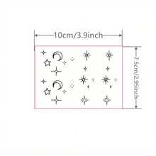 Star Moon Small Temporary Tattoo Waterproof 15 Days Body Art Sticker - Black - View 4