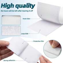 118 Inch Double-Sided Tape, High Viscosity Nano Double-Sided Tape, Adheres Items Without Leaving Marks, Non-Damaging To Walls, Strong Adhesive, Safer Than Hooks, Washable Double-Sided Tape, Reusable Waterproof Double-Sided Tape, Suitable For Multiple Scenarios, Washable Super-Strong Double-Sided Tape, Decorative Strips, Can Be Cut To Size - White - View 5