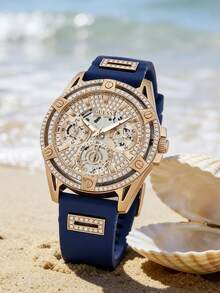 Guess Đồng hồ nam máy quartz, vỏ thép không gỉ, thích hợp cho các dịp công sở, có thể dùng làm quà tặng cho gia đình và bạn bè. Mã sản phẩm: GW0536L5 - Màu xanh lam - Xem 9