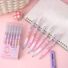 SANRIO [Sản phẩm bán chạy nhất] Bộ 12 bút bi gel hoạt hình màu hồng sáng tạo, mực đen 0.5mm, bút bi gel nhẹ dành cho học sinh, bút ký văn phòng phẩm, quà tặng văn phòng phẩm đáng yêu, quà tặng tựu trường. - Nhiều màu - Xem 6