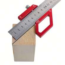 Bloque de Posicionamiento para Regla de Acero para Carpintería, Localizador de Centro, Marcador de Líneas con Ángulo de 45/60/90 Grados para Regla - 1 bloque y regla - Ver 4