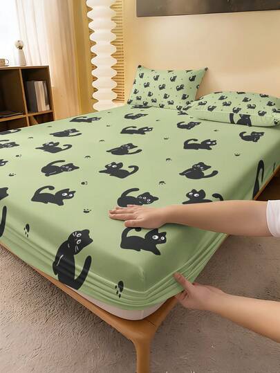 1 bộ ga trải giường họa tiết mèo hiện đại (chỉ có ga, không kèm vỏ gối), phù hợp với giường đơn/đôi/cỡ Queen/King. Tấm bảo vệ nệm cho phòng ngủ, phòng khách, ký túc xá, khách sạn, phù hợp cho mọi mùa. Quà tặng cho bố mẹ, bạn bè, người yêu.