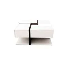 High-Gloss Coffee Table With 4 Drawers, Linear Design And Unique Color Combination, Storage Space Underneath. 78 X 78 X 36 Cm. - White 2 - View 9
