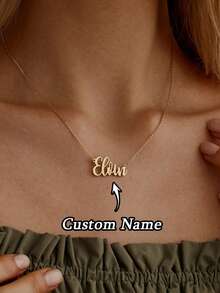 1 chiếc vòng cổ khắc tên tinh xảo theo yêu cầu, trang sức khắc tên cá nhân, vòng cổ vàng khắc tên theo yêu cầu, vòng cổ dành cho mẹ, quà sinh nhật, quà tặng theo yêu cầu, quà Ngày của Mẹ cho mẹ, vòng cổ nữ, trang sức nữ, trang sức cá nhân hóa, quà tặng lễ Phục Sinh - Nhiều màu - Xem 1