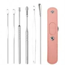 Ear Cleaner Set Earpick Ear Wax Remover Ear Spoon Curette Ear Cleaning Spiral Earpick Easy Earwax Removal Ear Cleaner Kit Gadget - 粉色 - 查看 1