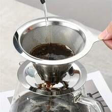 1pc Stainless Steel Coffee Filter - Durable Ultrafine Mesh Suitable For Rich Coffee, Easy To Use Without Paper Filter, Compact Design Fit For Home/Office/Travel/Outdoor, Suitable For Most Cups And Pots, Ideal For Coffee Lovers - Multicolor - View 7