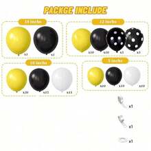 115pcs Bee Balloon Arch & Wreath Set, Includes Yellow, Black, White Printed Latex Balloons And Bee Daisy Foil Balloons, Suitable For Bee Themed Birthday Party, Gender Reveal Party, Baby Shower, Wedding Decoration, Shower, Wedding, Birthday Party, Valentine's Day, Theme Party, Outdoor Backdrop, Mother's Day Decor, Indoor/Outdoor Graduation Ceremony - Multicolor - View 8