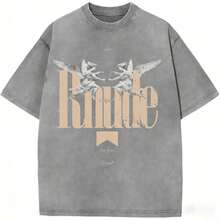 Oversize Rhude Acid Wash Shirt, Unisex Wash Graphic Tee, Streetwear & Gym, Gift For Him2026 - 灰色 - 查看 6