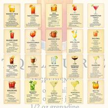 20 pezzi Cartoline vintage con ricette di cocktail, dimensione 4*6 pollici, decorazione da parete, scrapbooking, junk journal, collezione, biglietti fatti a mano - Visualizzare 2