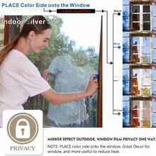 1 Roll One-Way Privacy Window Film, Daytime Privacy, UV Protection, Anti-Glare, Reflective Self-Adhesive Glass Sticker For Home, Office, Living Room - 1PC - View 6