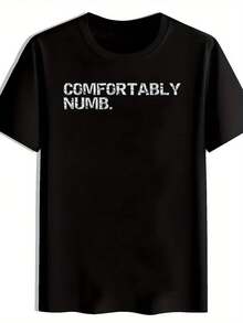 Camisetas de verano - Camiseta informal de cuello redondo para hombre con estampado de letras mayúsculas agrietadas, camiseta negra versátil con estampado para hombre, un gran regalo para él - Camiseta de algodón - Negro - Ver 6