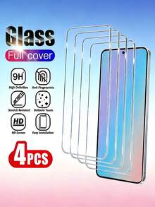 4片装高清钢化玻璃屏幕保护膜，兼容三星 Galaxy S26/A57/A26/A16 5G/A15/A14/A54/A55/A52、小米 15T、红米 Note 15/14/13/12、华为、荣耀 600 Lite 和 17。安装简便，防刮耐磨，兼容手机壳，高清透亮。适用于屏幕保护，是生日、生日、送礼、送亲友的理想之选。手机屏幕保护膜，手机配件。 - 無色 - 查看 100