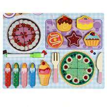 Kids Play Kitchen Realistic Wooden Vegetable & Fruit Cutting Toy Set, Parent-Child Interactive Game - Multicolor - View 14