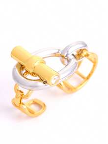 LIGHTSOME Vòng tay thời trang mới, khóa cài OT sang trọng, vòng tay đồng đính đá Zirconia cho nữ. - Nhiều màu - Xem 5