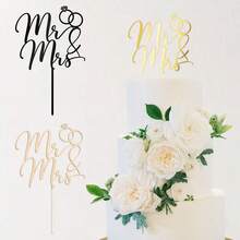 6pcs/3pcs/1pc Wedding Cake Topper Decorations, Suitable For Wedding Party Cake Decor - Multicolor - View 4