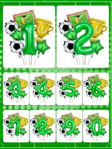 7件套足球主题生日气球套装，包含绿色数字0-9气球、足球、奖杯、足球场铝箔气球，适用于足球主题生日派对、足球场装饰、运动主题派对用品、生日派对装饰、体育赛事派对用品。 - 彩色 - 查看 3