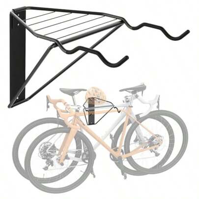 Wall Mounted Horizontal Bike Rack Foldable Space Saving Bicycle Storage Solution For 2 Bikes Indoor Bike Storage For Garage