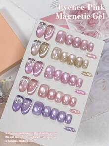 Mtssii 5支装 7毫升 闪光荔枝粉月光猫眼凝胶指甲油套装 芋紫色高光闪粉 UV LED 半永久磁性猫眼凝胶指甲油 可卸 UV LED 指甲油 美甲 DIY 春夏美甲用品 情人节 - 彩色 - 查看 3